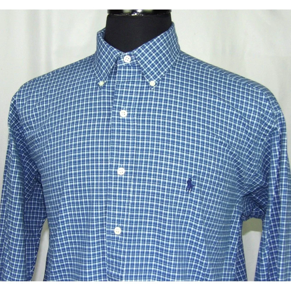 Polo Ralph Lauren BLAKE Long Sleeved Plaid Button Up Shirt Men's Medium